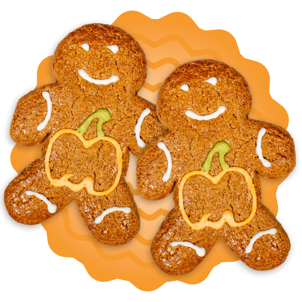 Pumpkin Patch Gingerbread Twins - Cookies