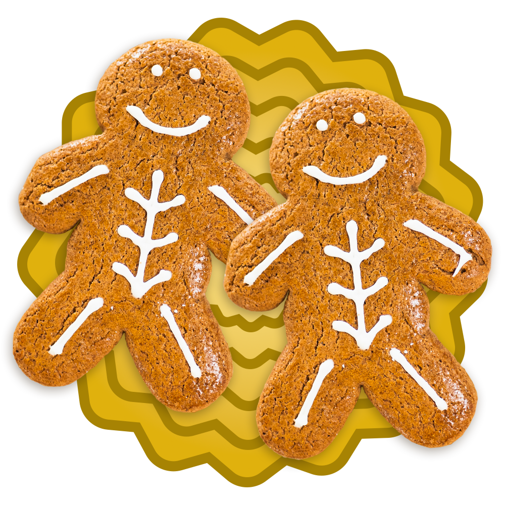 Scrumptious Skeleton Gingerbread Twins - Cookies